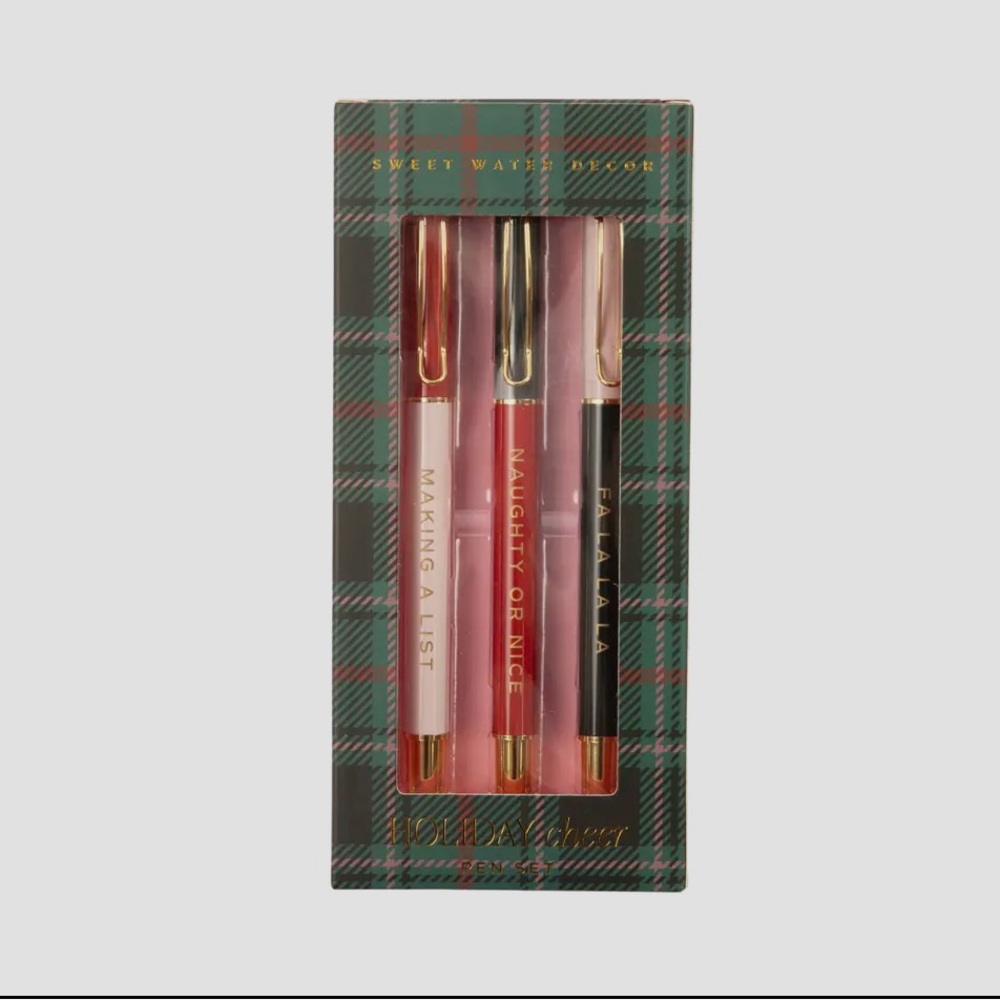 Holiday Cheer Metal Pen Set - Stocking Stuffers, Gifts